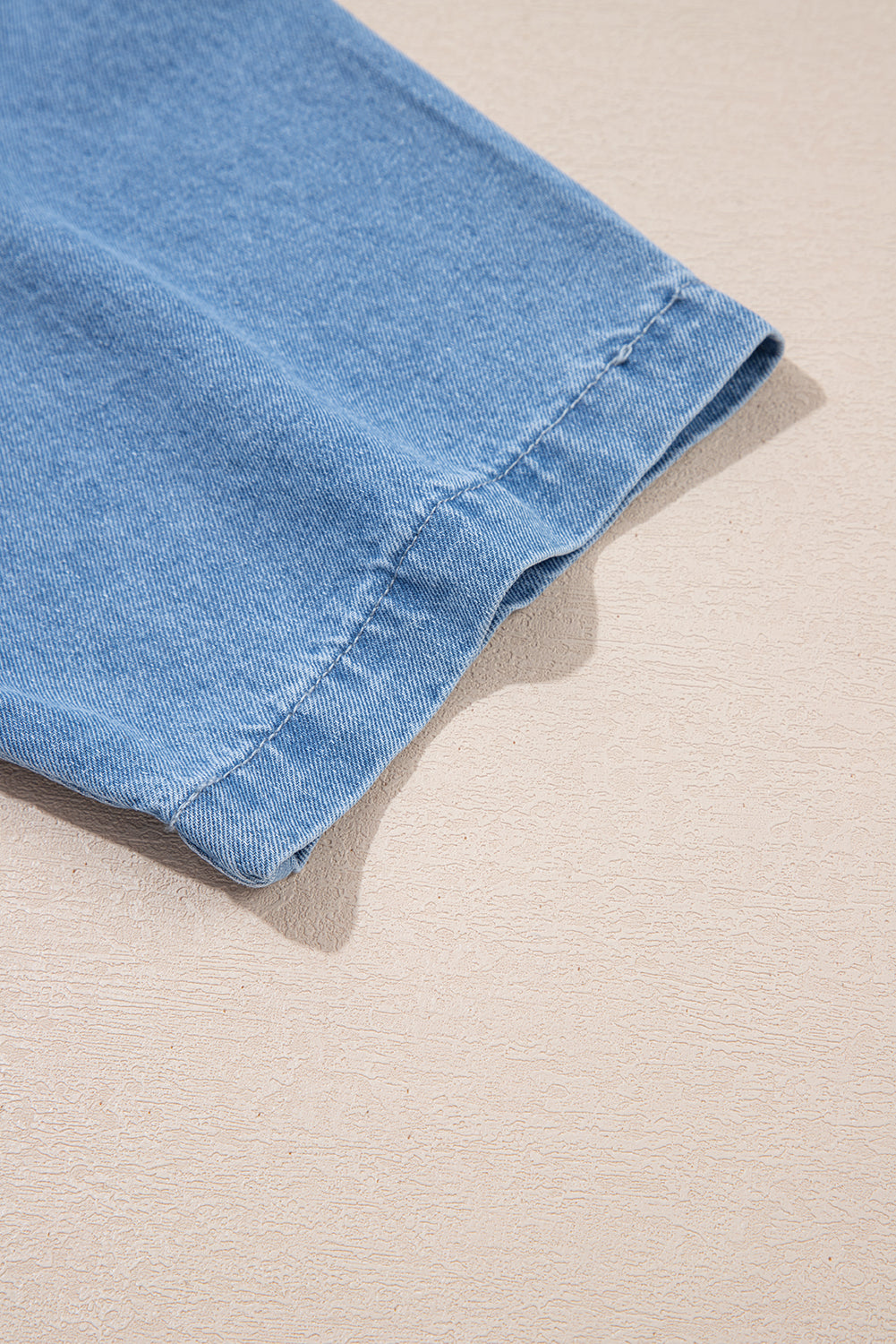 Beau Blue Frilled Peter Pan Collar Loose Denim Short Dress